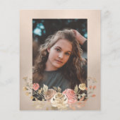 Budget roos Gold Sweet Sixteen foto Uitnodiging (Achterkant)