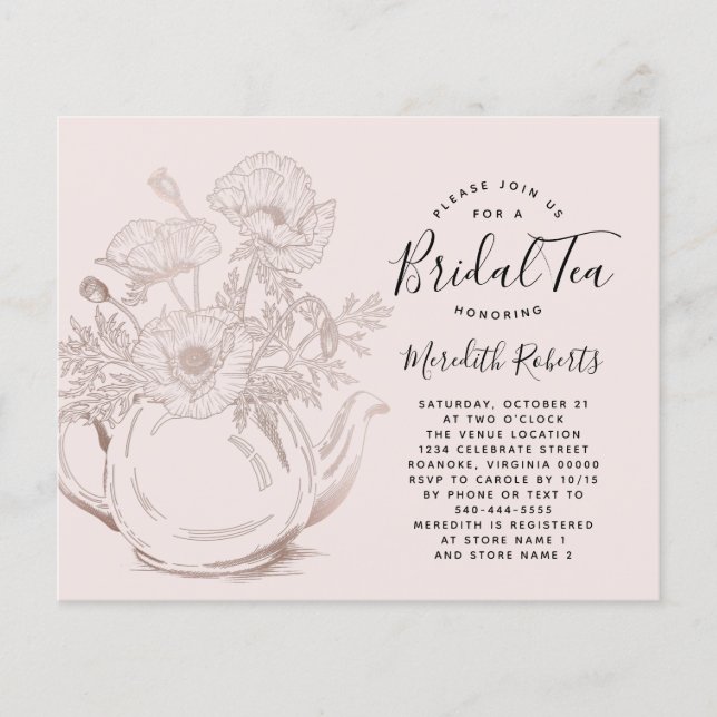 Budget Roos Gold Teapot Bridal Tea (Voorkant)