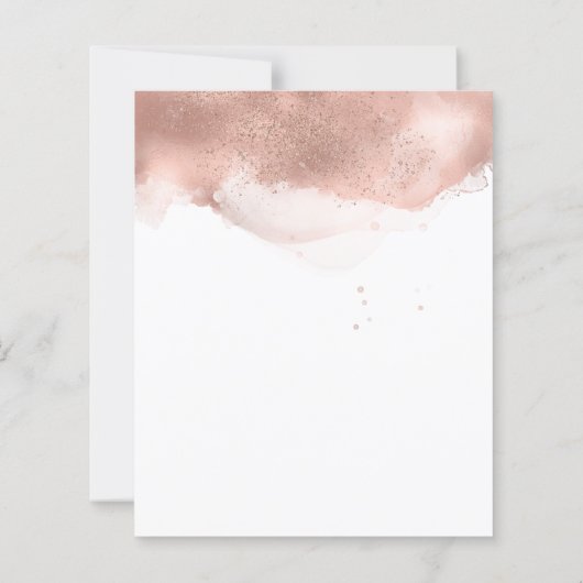 Budget Roos Gold Wedding Evening Party Uitnodiging (Achterkant)