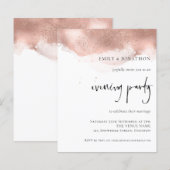 Budget Roos Gold Wedding Evening Party Uitnodiging (Voorkant / Achterkant)