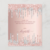 BUDGET roos Gold zilver glitter roze dank (Achterkant)