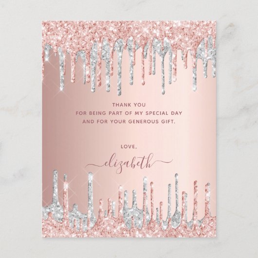 BUDGET roos Gold zilver glitter roze dank (Achterkant)