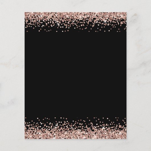 Budget Roos Goud Zwart Elke Leeftijd 18e Verjaarda Flyer (Achterkant)