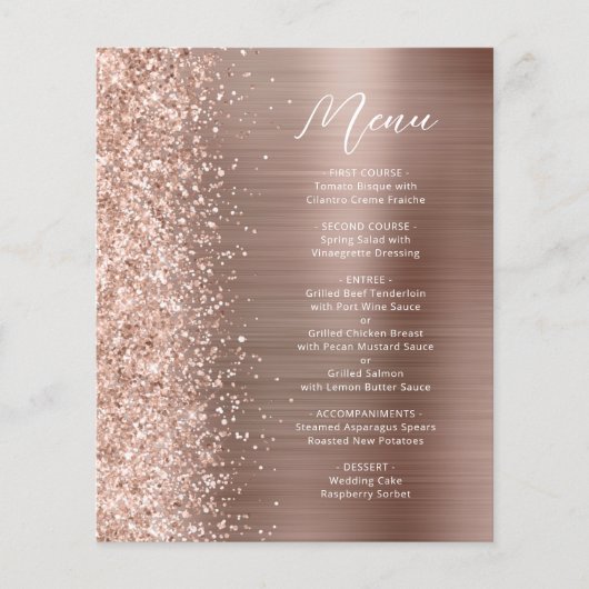 Budget Roos Gouden Glam Glitter Script Bruiloft Me (Voorkant)