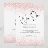 Budget Roos Gouden Glitter Wij Doen QR Bruiloft Kaart (Voorkant / Achterkant)