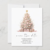 Budget Roos Gouden Kerstboom Save the Date (Voorkant)