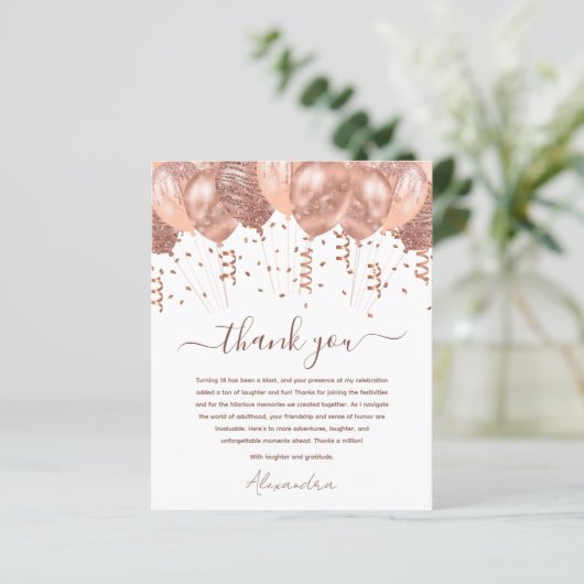 Budget Roos Gouden Roze Ballonnen 18e Verjaardagsf (Staand voorkant)