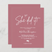 Budget Roos Roze Heart Ze deed het Afstuderen (Voorkant / Achterkant)