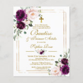 Budget Rosas para Bautizo & Primer Añito Uitnodige (Voorkant)