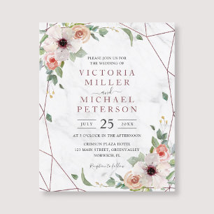 Budget Rose Gold Geometric Floral Bohemian Wedding