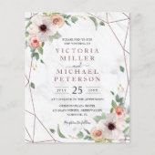 Budget Rose Gold Geometric Floral Bohemian Wedding (Voorkant)