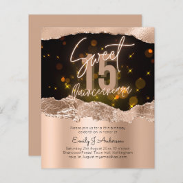 BUDGET Rose Goud Folie Glitter Quinceanera 15e