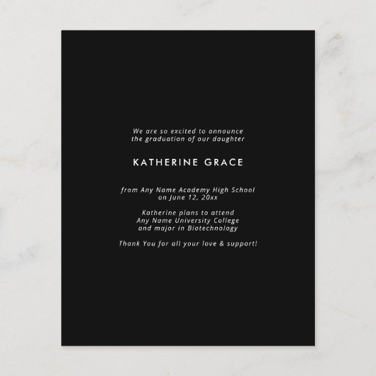 BUDGET Rose Goud Folie Script Afstudeerfoto (Achterkant)