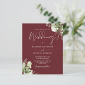 Budget Rosewood Roze Foto Huwelijksuitnodiging (Staand voorkant)