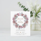 Budget Roustic Floral Terracotta Wedding Uitnodigi (Staand voorkant)