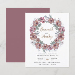 Budget Roustic Floral Terracotta Wedding Uitnodigi