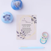 Budget/rouwkaart ter herinnering Condoleance. Flyer (Enkel)