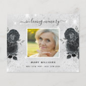 Budget rouwkaart zilver zwart foto bedankt (Achterkant)