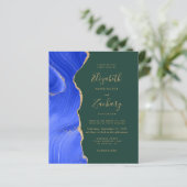 Budget Royal Blauw Goud Agaat Groen QR Code Trouw (Staand voorkant)