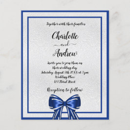 Budget royal blue bow bruiloft
