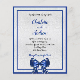 Budget royal blue bow bruiloft