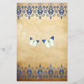 Budget Royal Blue Butterfly Sweet 16 Uitnodiging (Achterkant)