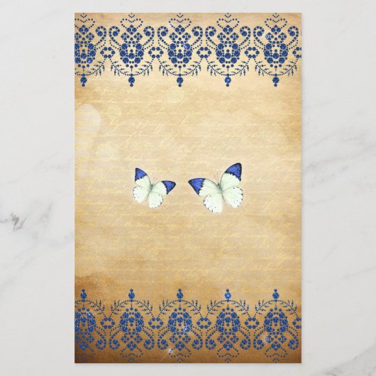 Budget Royal Blue Butterfly Sweet 16 Uitnodiging (Achterkant)