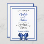 Budget royal blue elegant bow bruiloft (Voorkant / Achterkant)