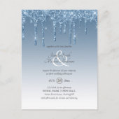 Budget Royal Blue Glitter Driving WEDDING INVITE Briefkaart (Voorkant)
