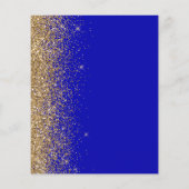 Budget Royal Blue Glitter Wedding Invite (Achterkant)