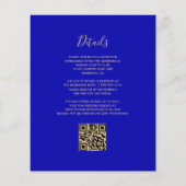 Budget Royal Blue Gold Glitter QR Code Huwelijk (Achterkant)
