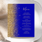 Budget Royal Blue Gold Glitter Trouwmenu
