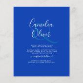 Budget Royal Blue Monochrome Wedding INVITE (Voorkant)