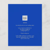 Budget Royal Blue Monochrome Wedding INVITE (Achterkant)