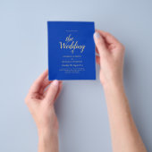 Budget Royal Blue Monochrome Wedding INVITE Flyer (Hand)