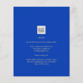 Budget Royal Blue Monochrome Wedding INVITE Flyer (Achterkant)