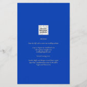 Budget Royal Blue Monochrome Wedding INVITE Flyer (Achterkant)
