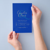 Budget Royal Blue Monochrome Wedding INVITE Flyer (Hand)