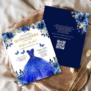 Budget Royal Blue QR Code Princess Quinceanera
