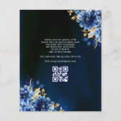 Budget Royal Blue QR Code Princess Quinceanera Flyer (Achterkant)