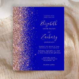 Budget Royal Blue Roos Gold Glitter Huwelijksuitno