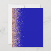 Budget Royal Blue Roos Gold Glitter Save the Date (Achterkant)