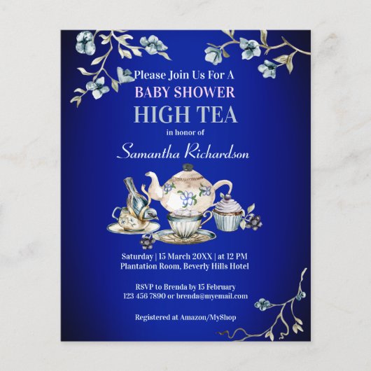 Budget Royal Blue rustige high tea (Voorkant)