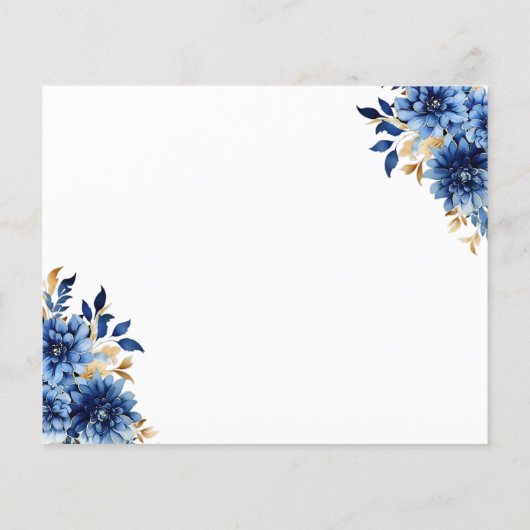 Budget Royal Blue Save the Date Quinceanera (Achterkant)