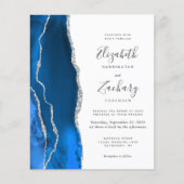 Budget Royal Blue Silver Agate Wedding (Voorkant)