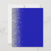 Budget Royal Blue Silver Save the Date Kaart (Achterkant)