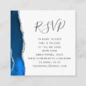Budget Royal Blue Silver Wedding QR Code RSVP Informatiekaartje (Voorkant)