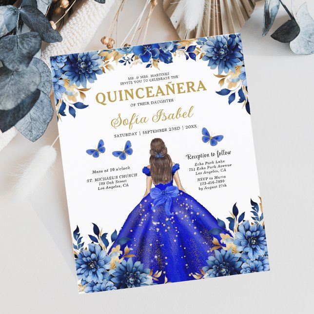 Budget Royal Blue Tweetalige Spaanse Quinceanera (Creator heeft geüpload)