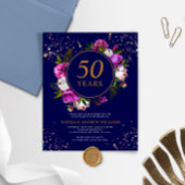 Budget Royal Blue Wedding Jubileum Uitnodiging