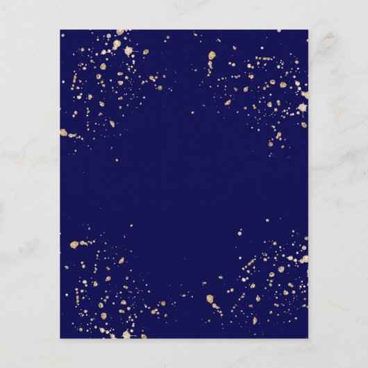 Budget Royal Blue Wedding Jubileum Uitnodiging (Achterkant)